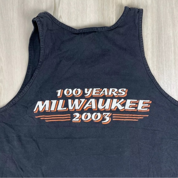 Harley Davidson Y2K 2003 Milwaukee Legends Roar Mens Muscle Tee Tank 2XL - Picture 7 of 9